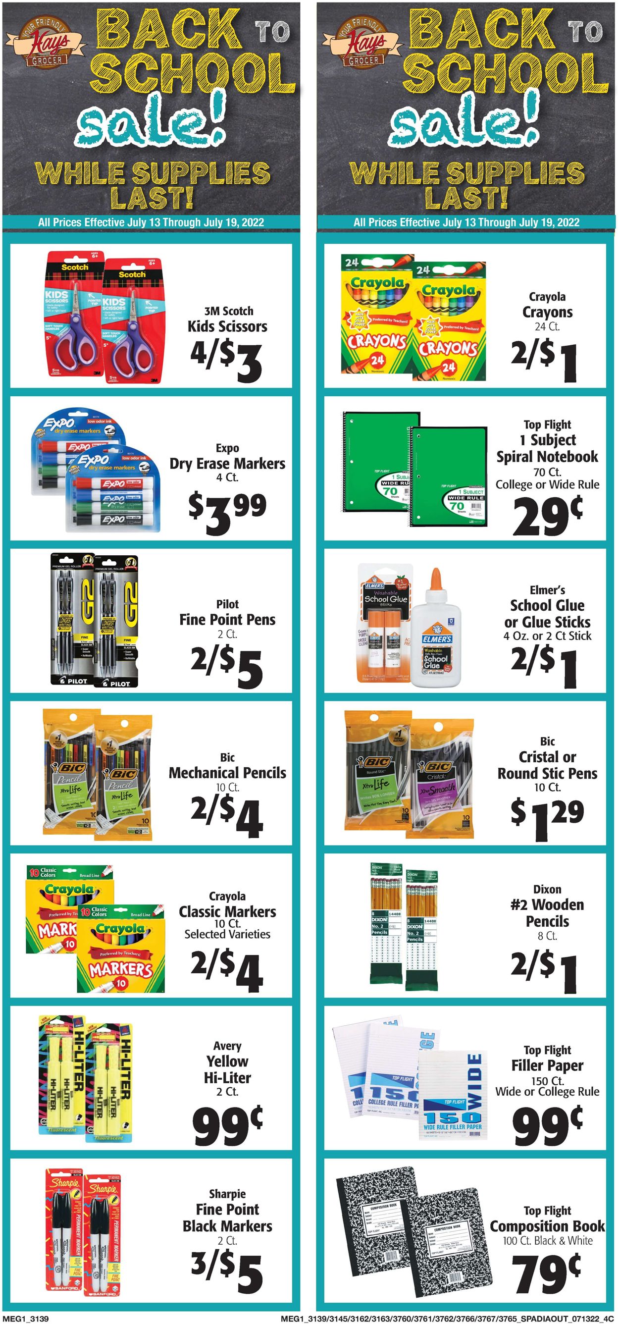 Catalogue Hays Supermarket - Back To School Sale from 07/13/2022