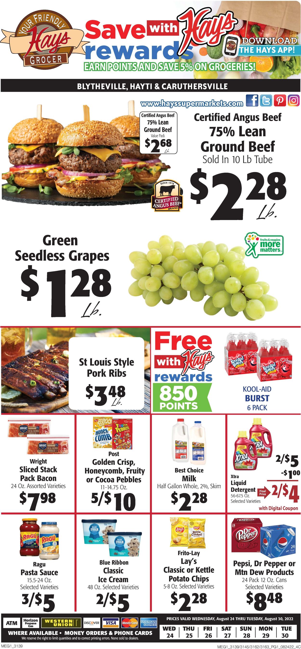 Catalogue Hays Supermarket from 08/24/2022