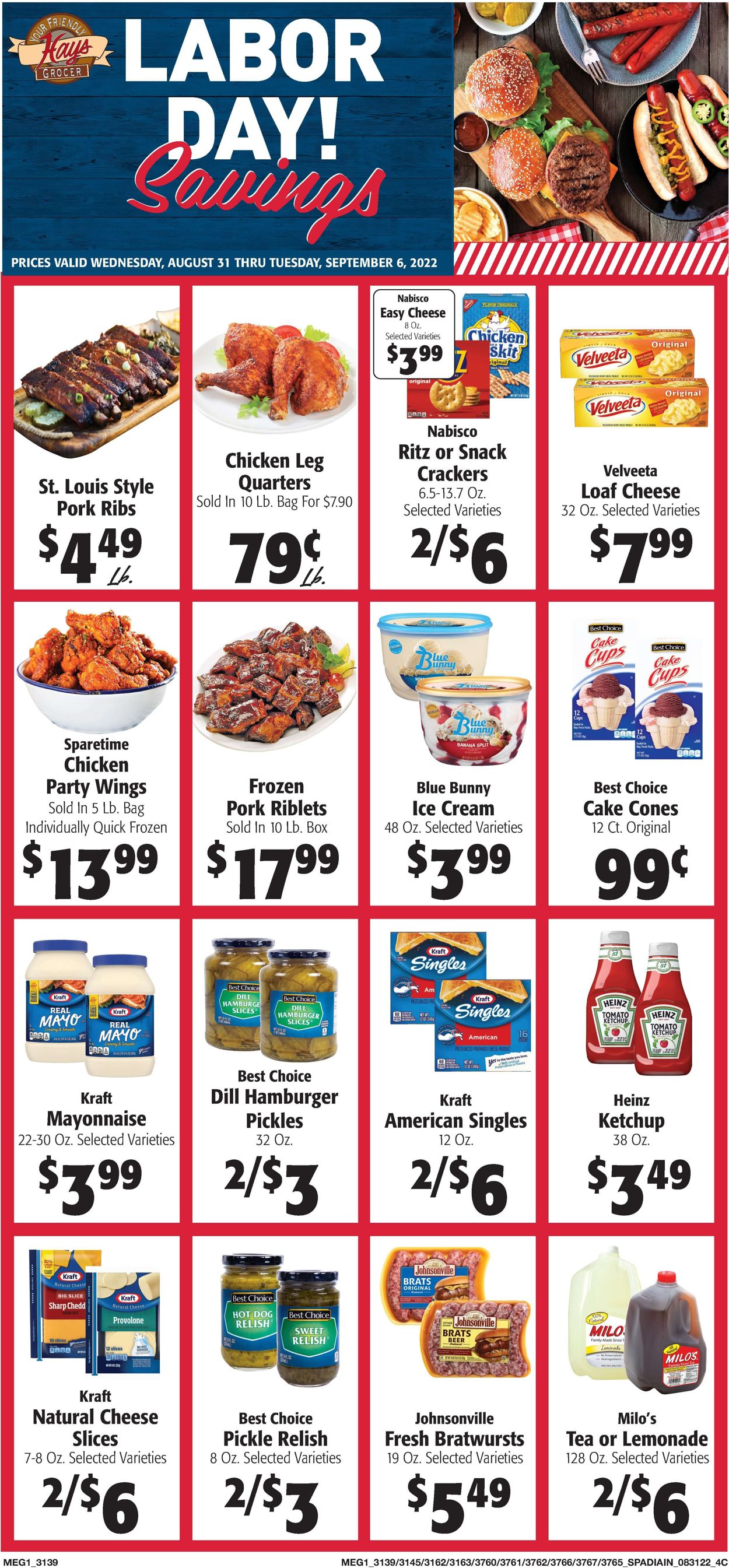 Catalogue Hays Supermarket from 08/31/2022