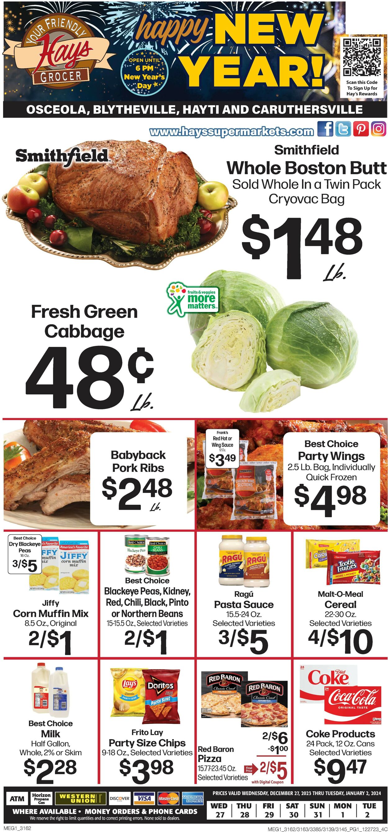Catalogue Hays Supermarket from 12/27/2023