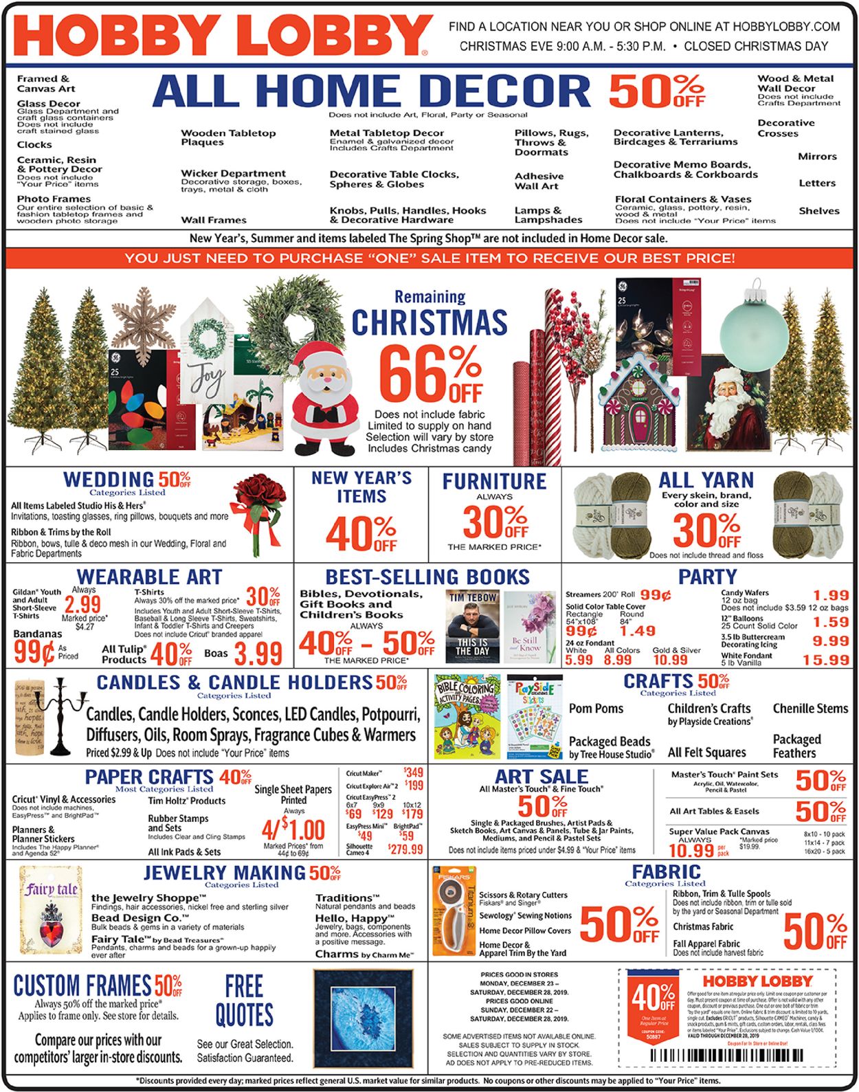 Catalogue Hobby Lobby - Christmas Ad 2019 from 12/23/2019
