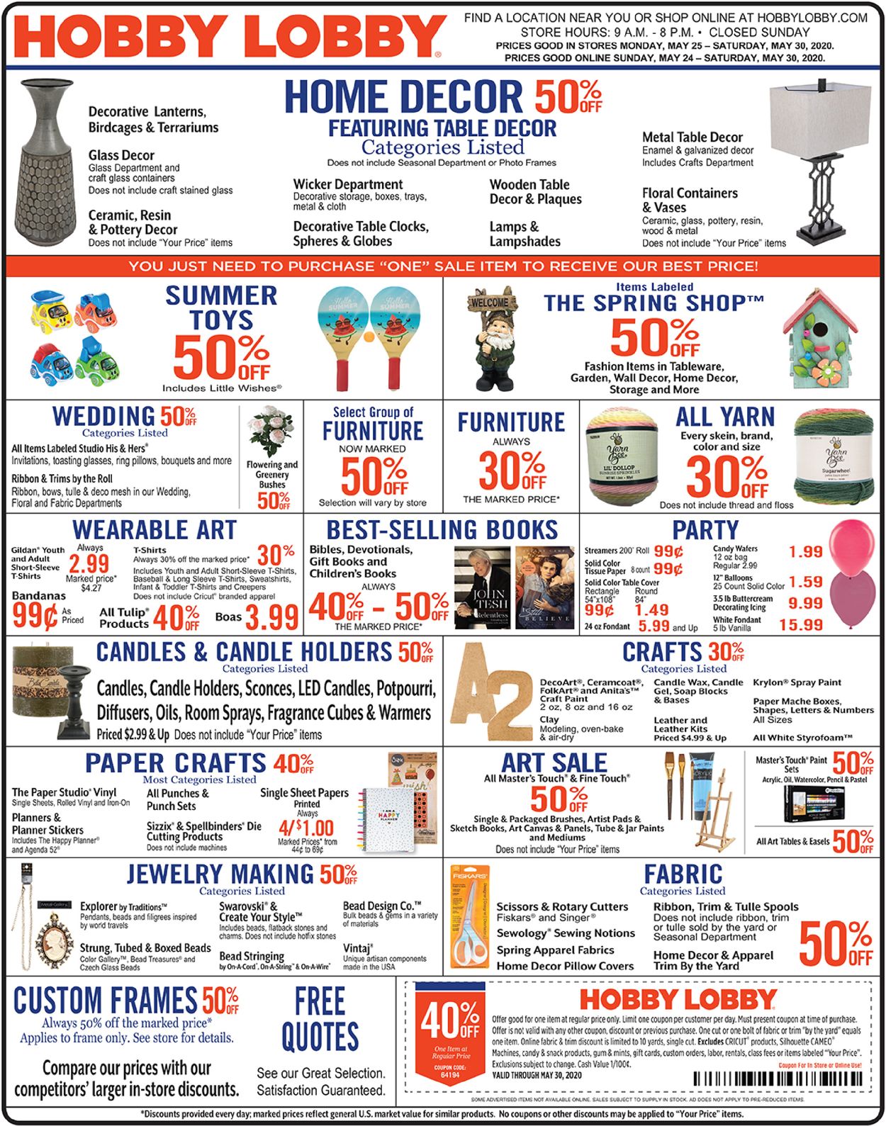 Hobby Lobby Current weekly ad 05/25 05/30/2020