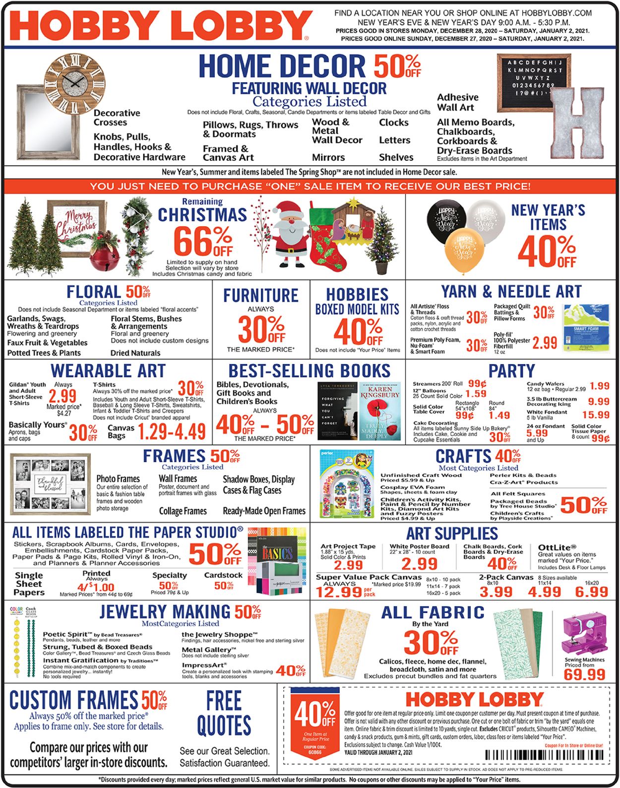 Hobby Lobby Current weekly ad 12/28 01/02/2021