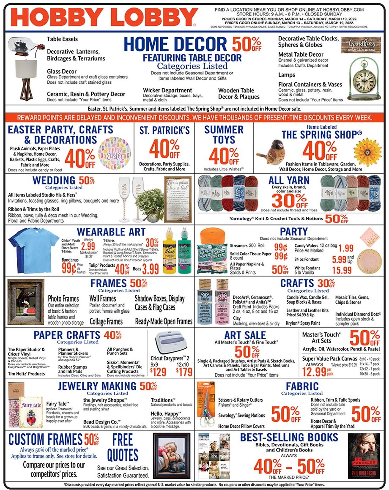 Catalogue Hobby Lobby from 03/13/2022