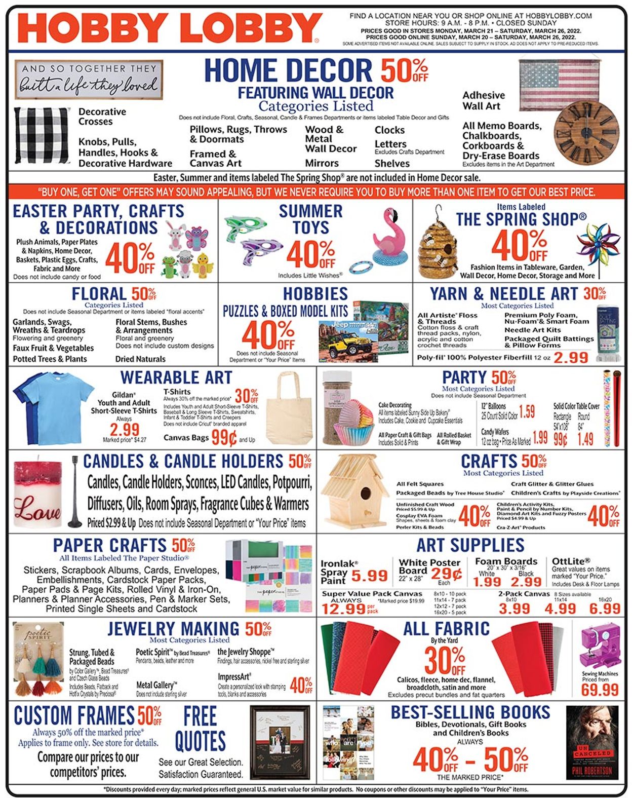 Catalogue Hobby Lobby from 03/20/2022