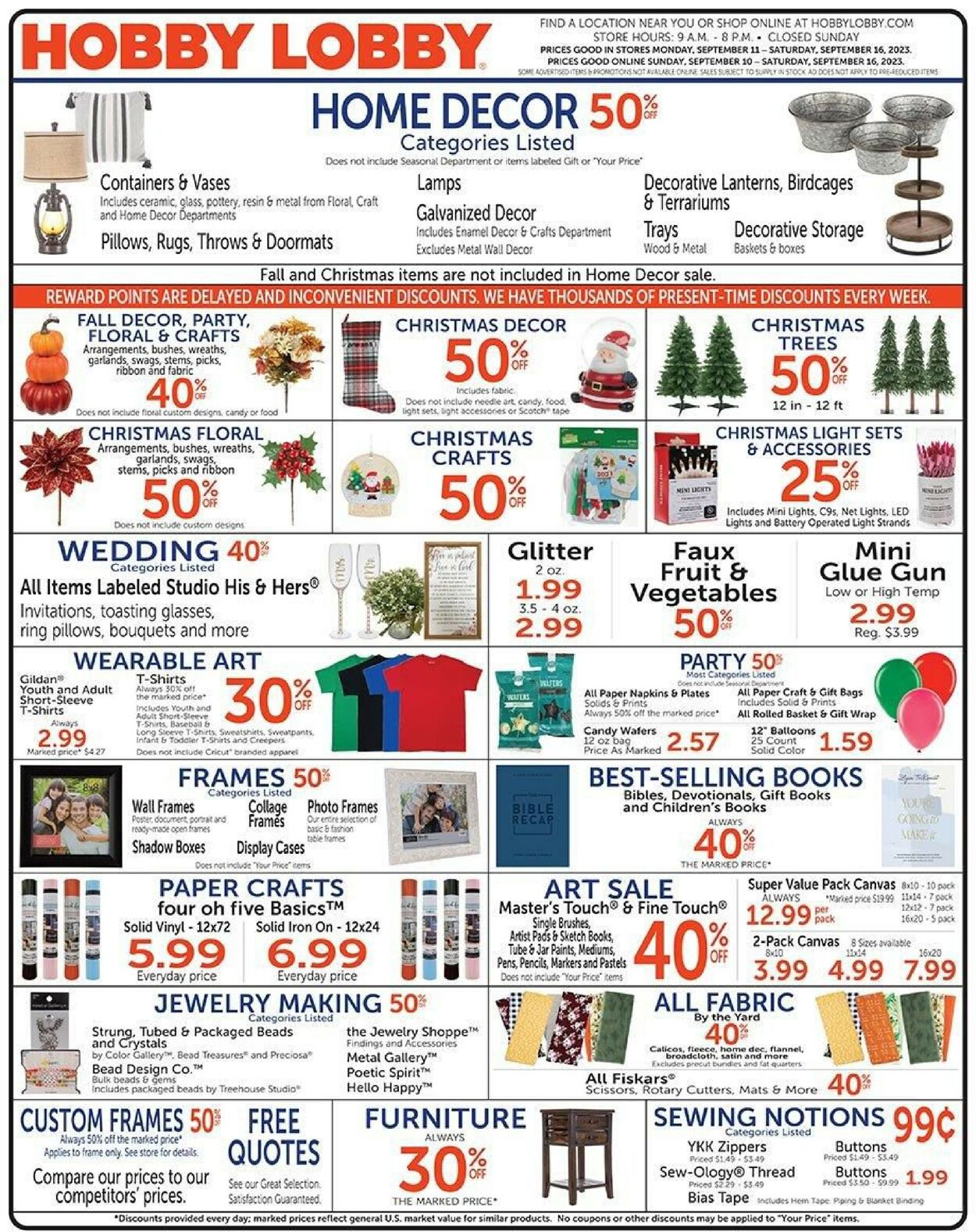 Catalogue Hobby Lobby from 09/11/2023