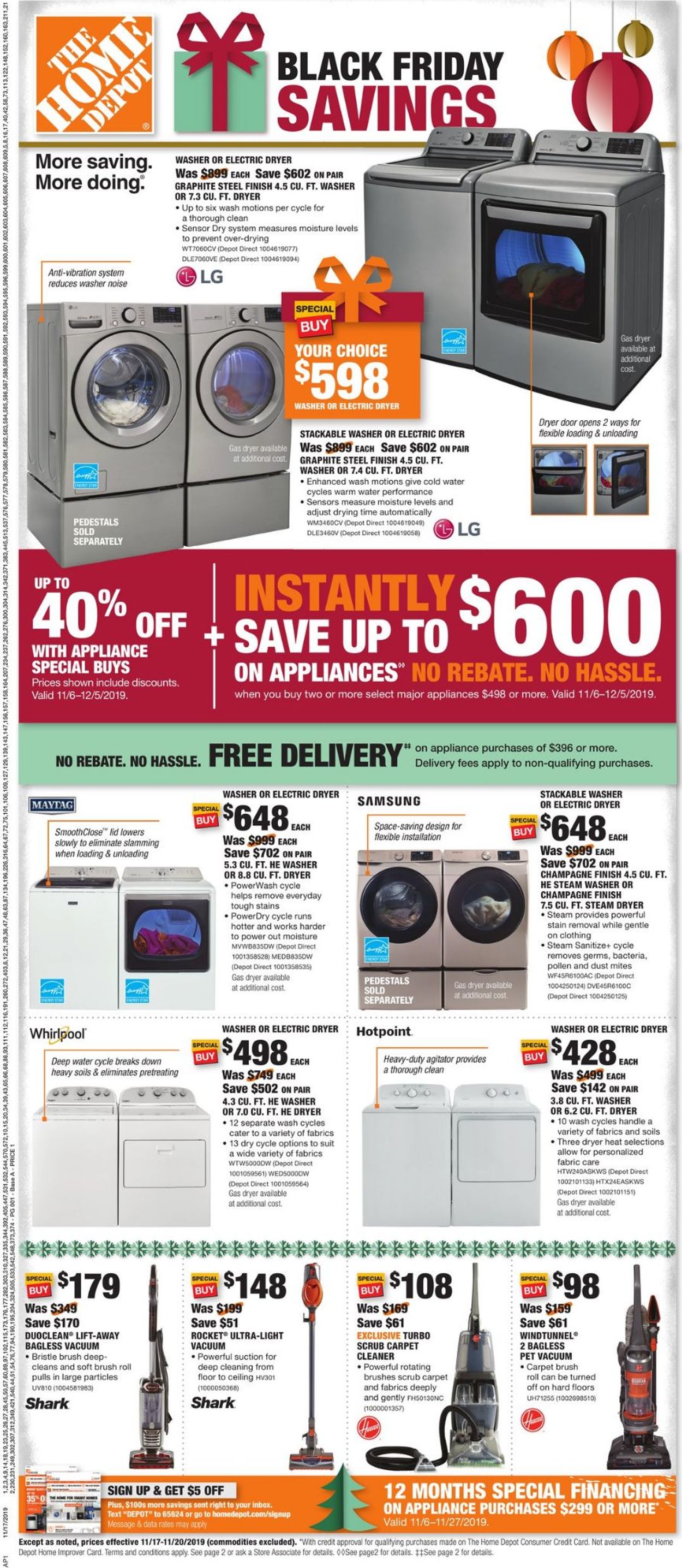 Catalogue Home Depot - Black Friday Ad 2019 from 11/17/2019