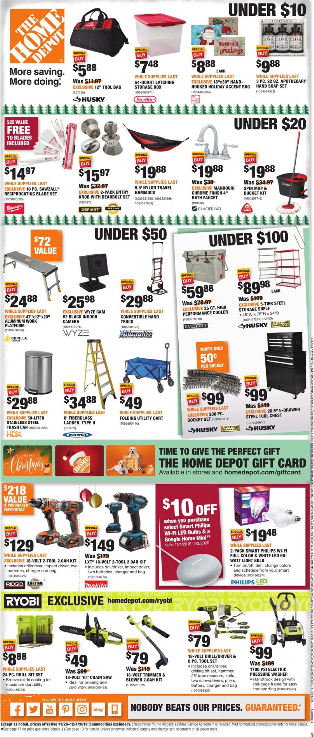 Home Depot Black Friday Savings 2019 Current weekly ad 11/28 12/04