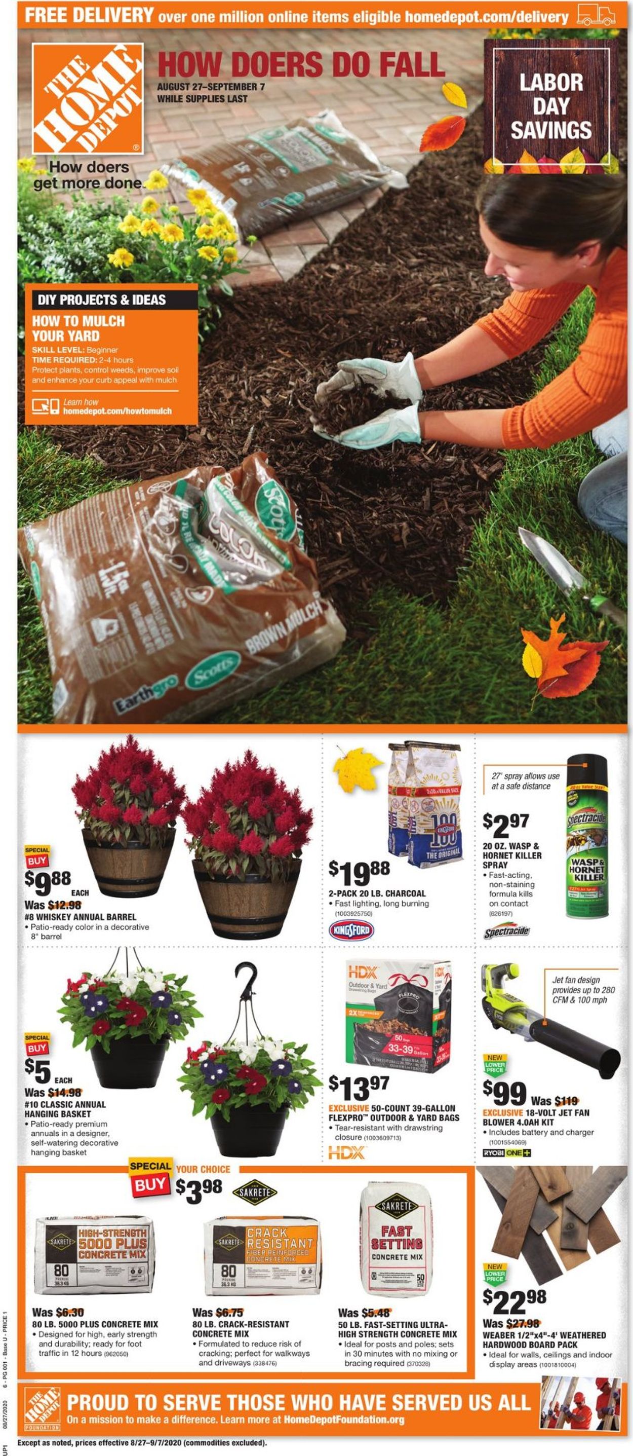 Home Depot Current weekly ad 08/27 09/07/2020