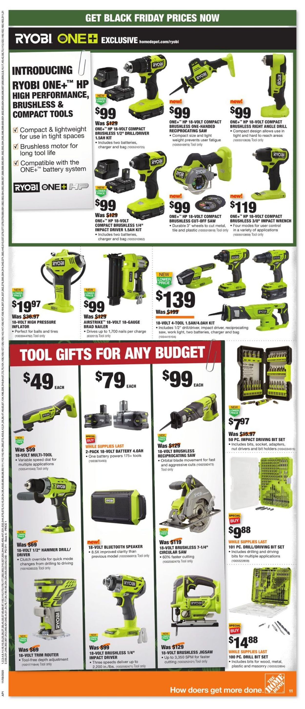 Catalogue Home Depot Black Friday 2020 from 11/08/2020