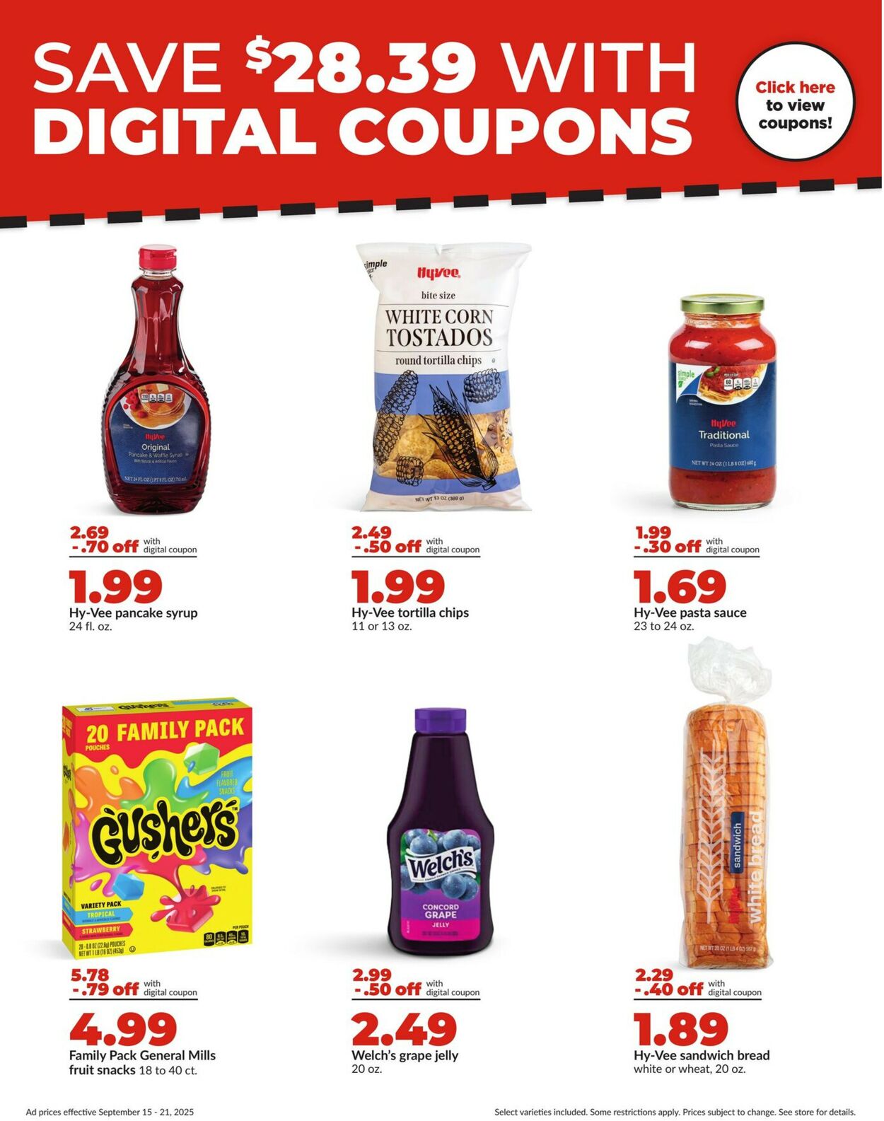 Catalogue HyVee from 09/15/2025