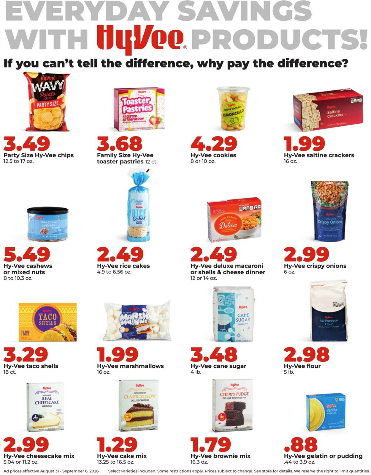 Catalogue HyVee from 08/31/2026