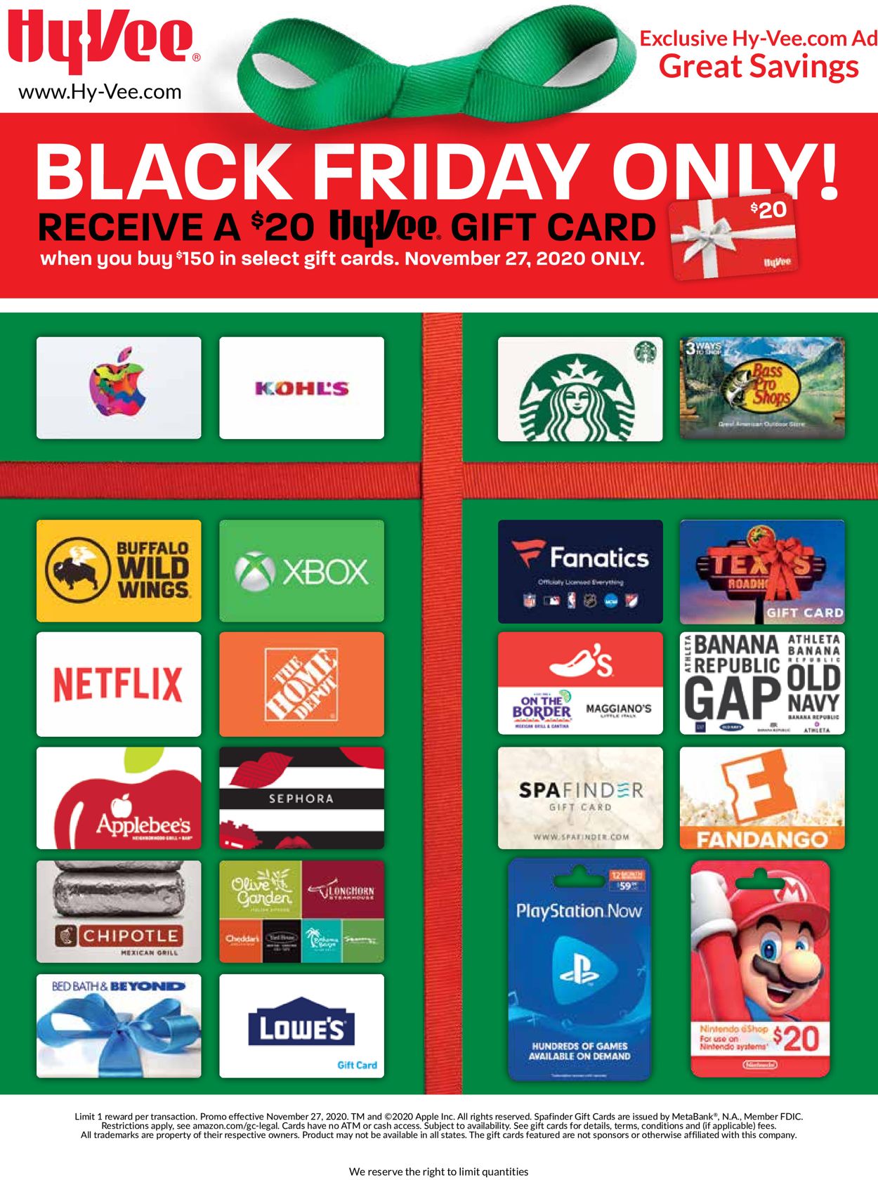 Catalogue HyVee Black Friday 2020 from 11/27/2020