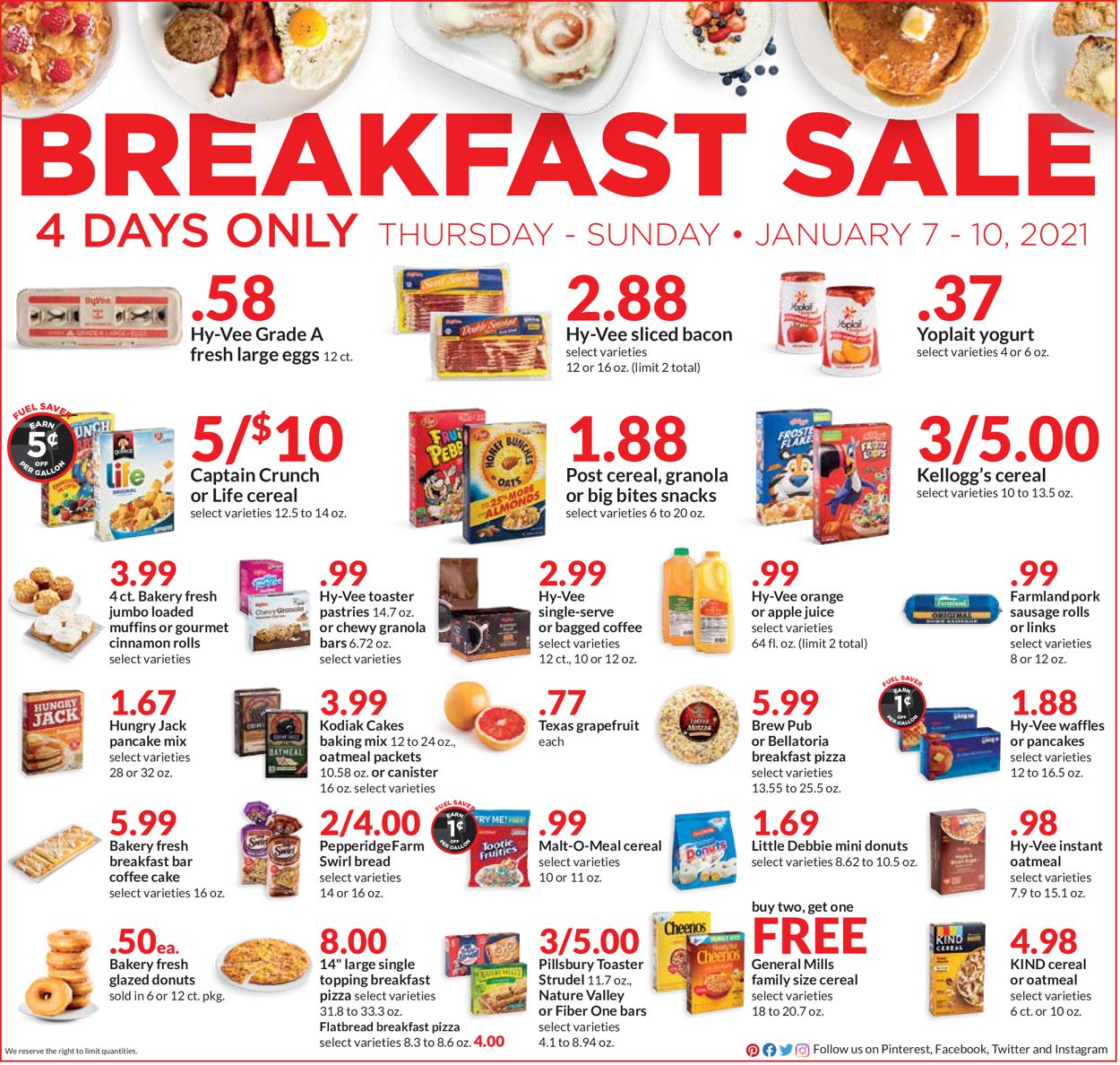 Catalogue HyVee Breakfast Sale 2021 from 01/07/2021