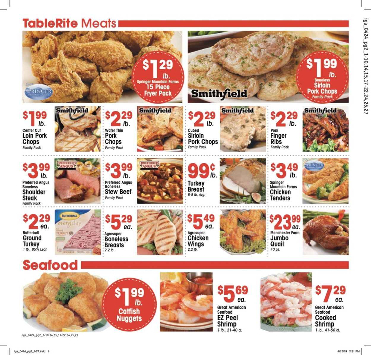 Catalogue IGA from 04/24/2019