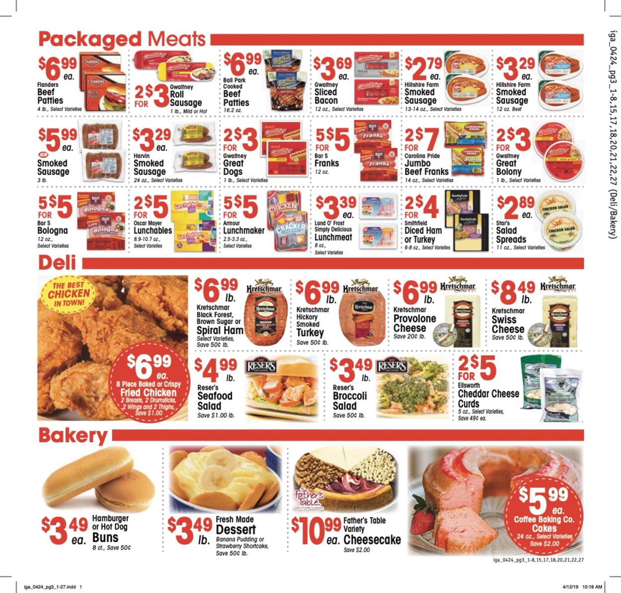 Catalogue IGA from 04/24/2019