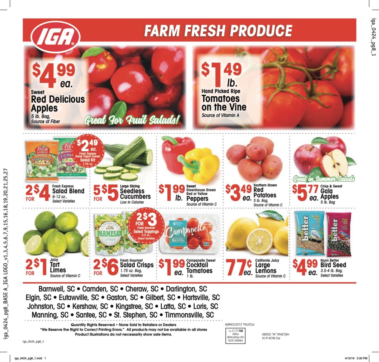 Catalogue IGA from 04/24/2019