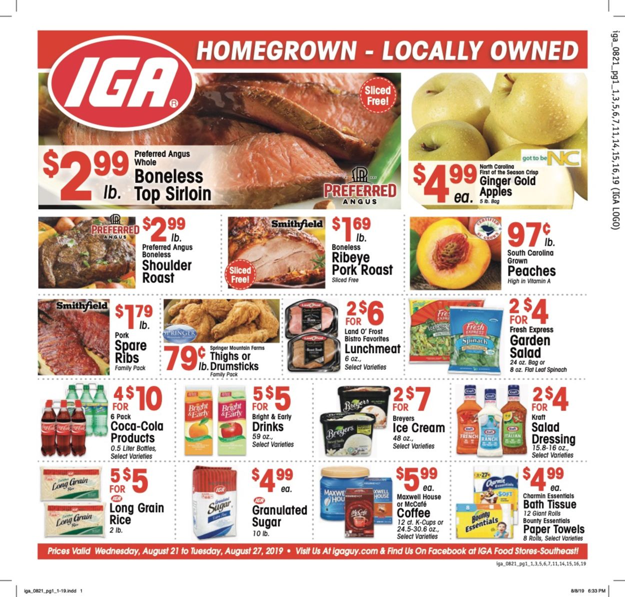 Catalogue IGA from 08/21/2019