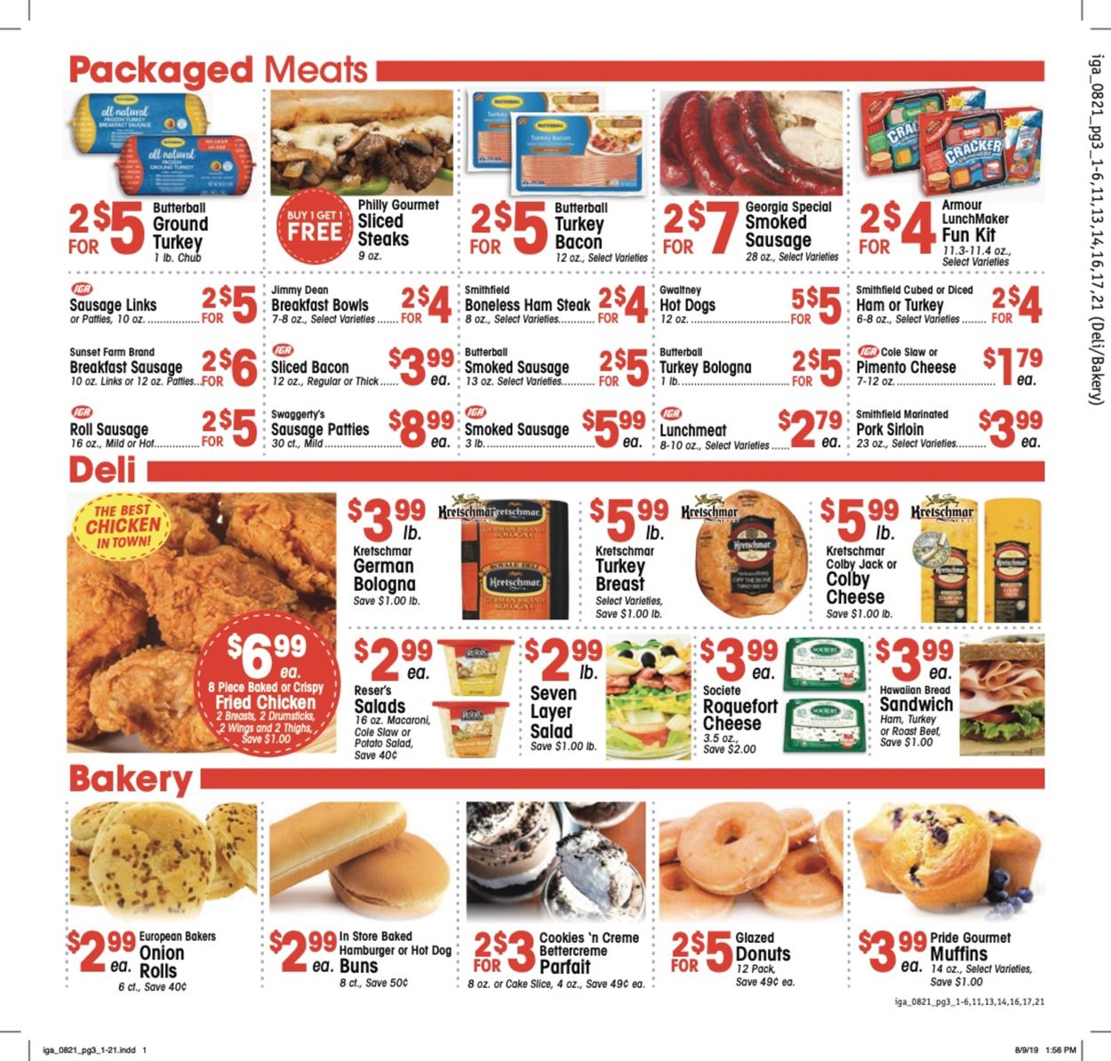 Catalogue IGA from 08/21/2019