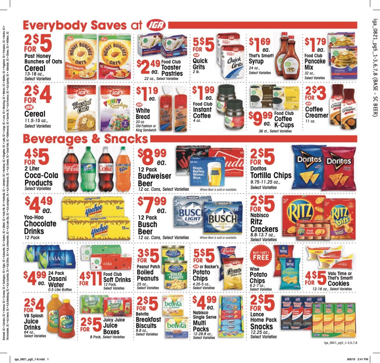 Catalogue IGA from 08/21/2019