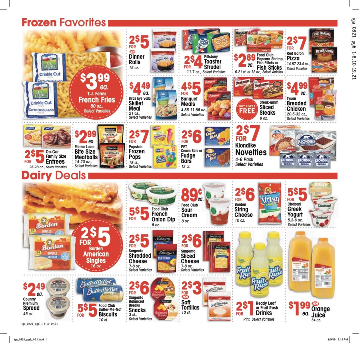 Catalogue IGA from 08/21/2019