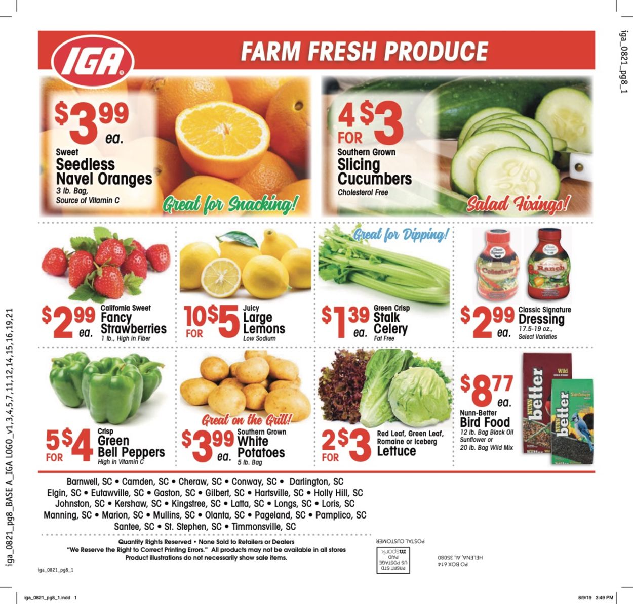 Catalogue IGA from 08/21/2019