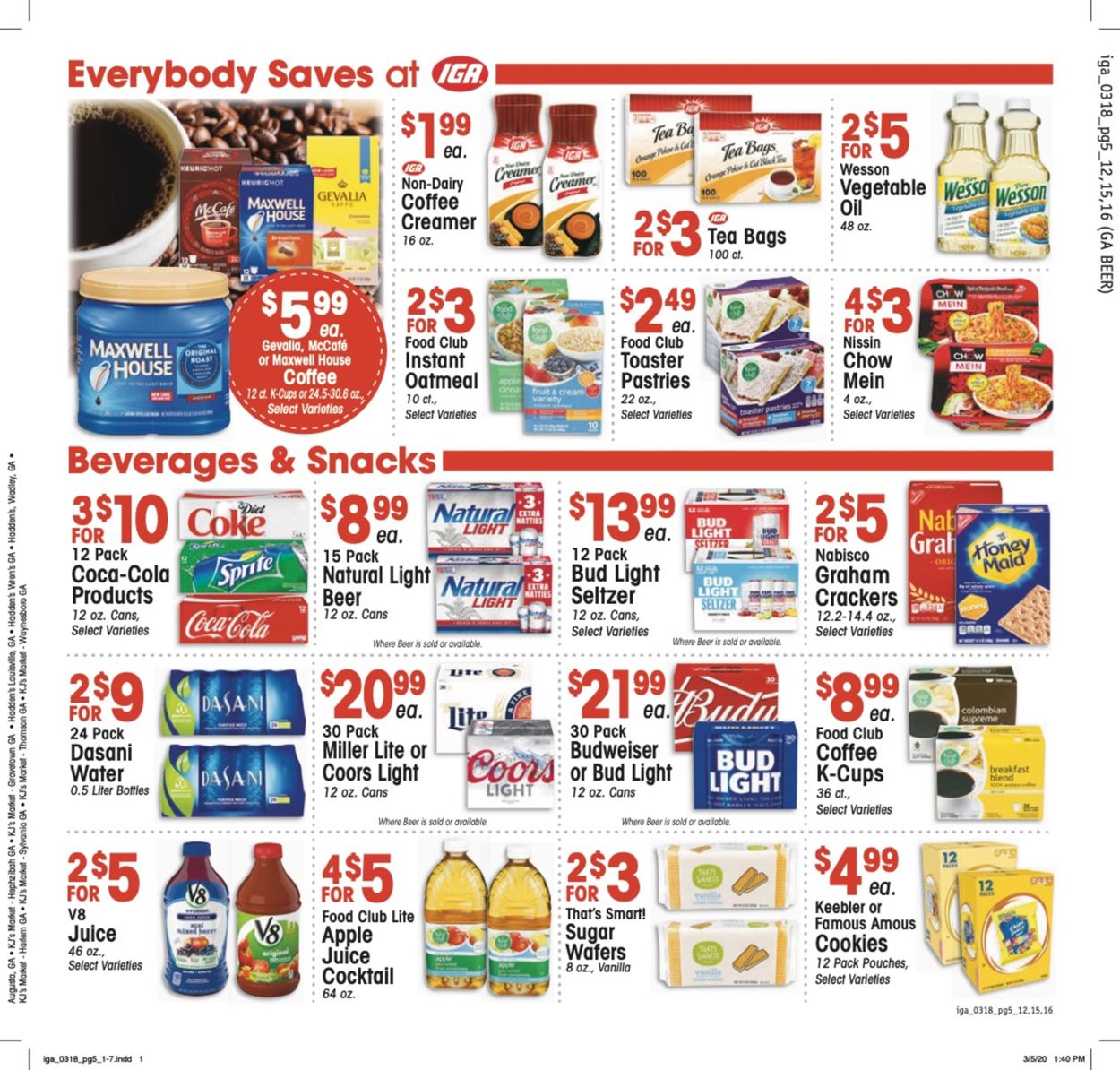 Catalogue IGA from 03/18/2020