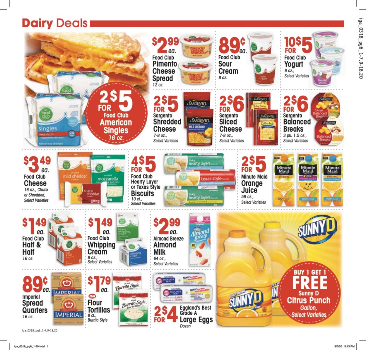 Catalogue IGA from 03/18/2020