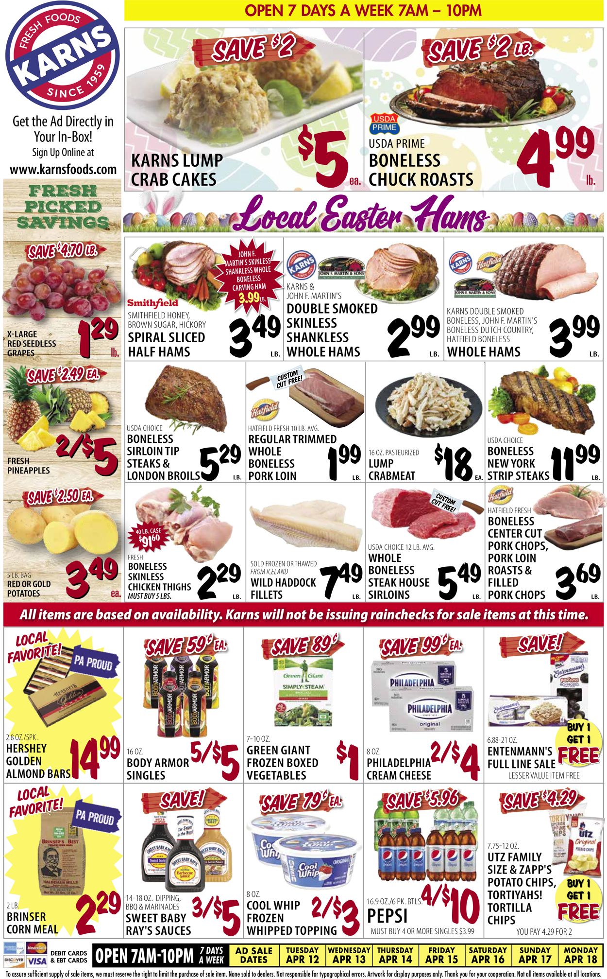 Catalogue Karns Quality Foods EASTER AD 2022 from 04/12/2022