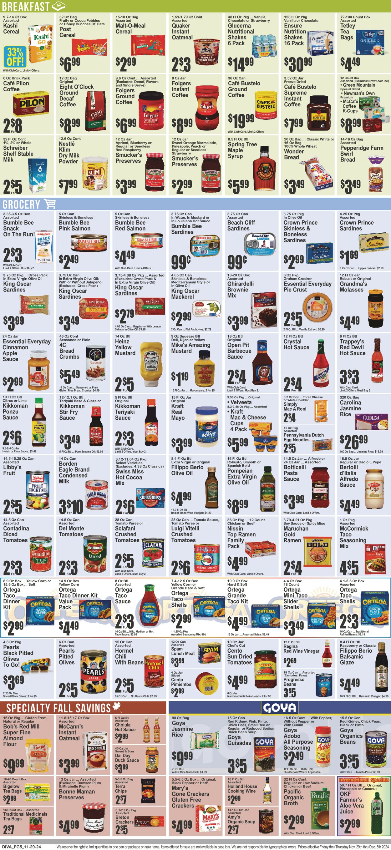 Catalogue Key Food from 11/29/2024