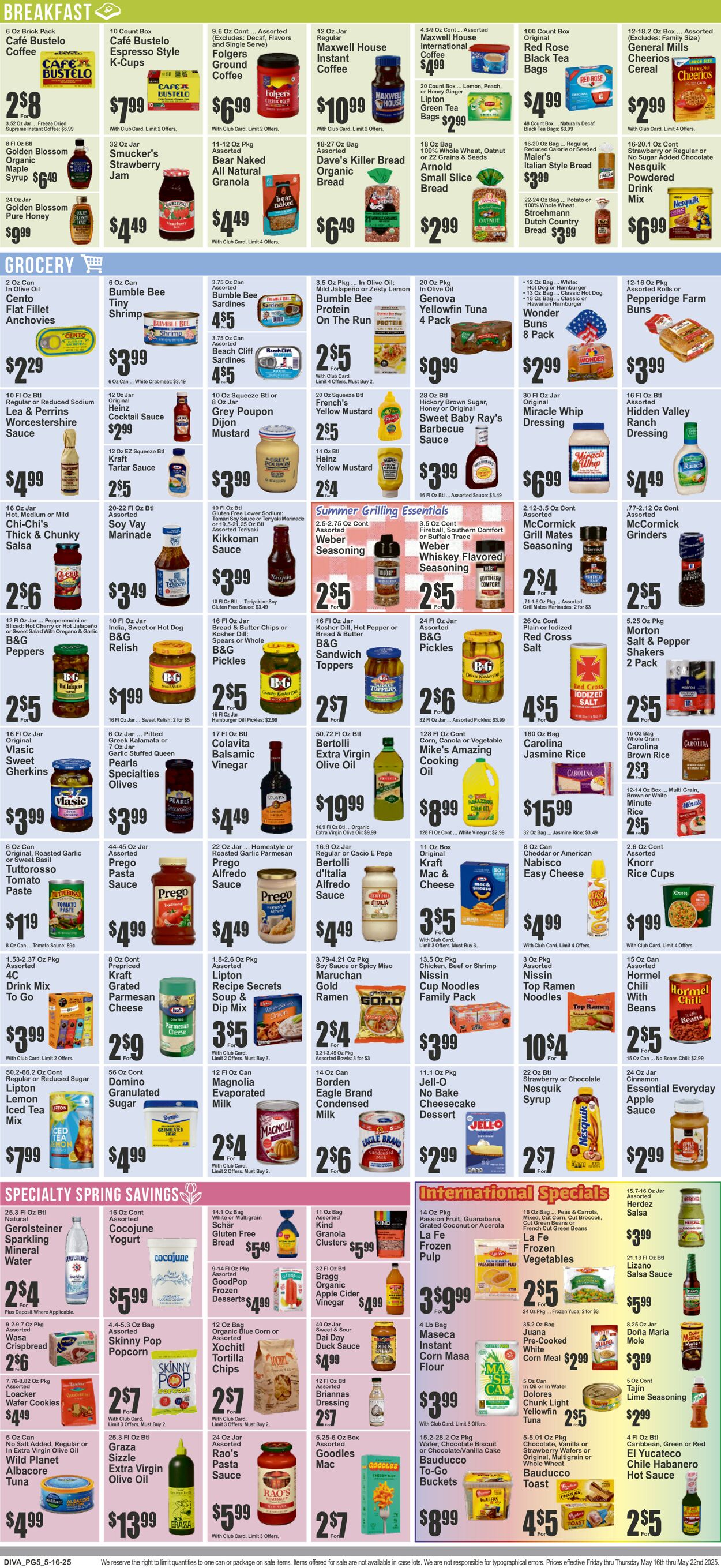 Catalogue Key Food from 05/16/2025