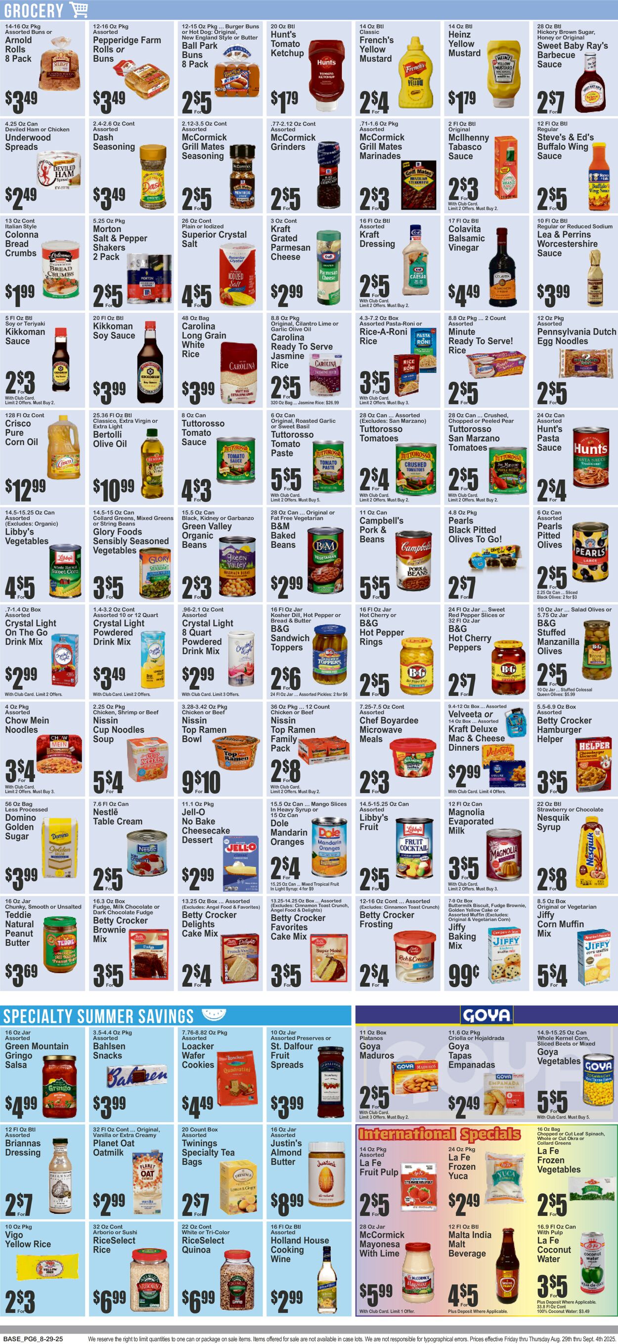 Catalogue Key Food from 08/29/2025