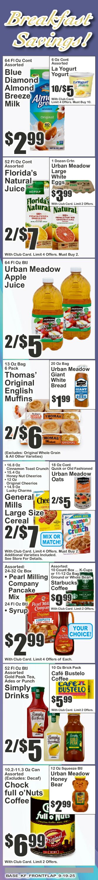 Catalogue Key Food from 09/19/2025