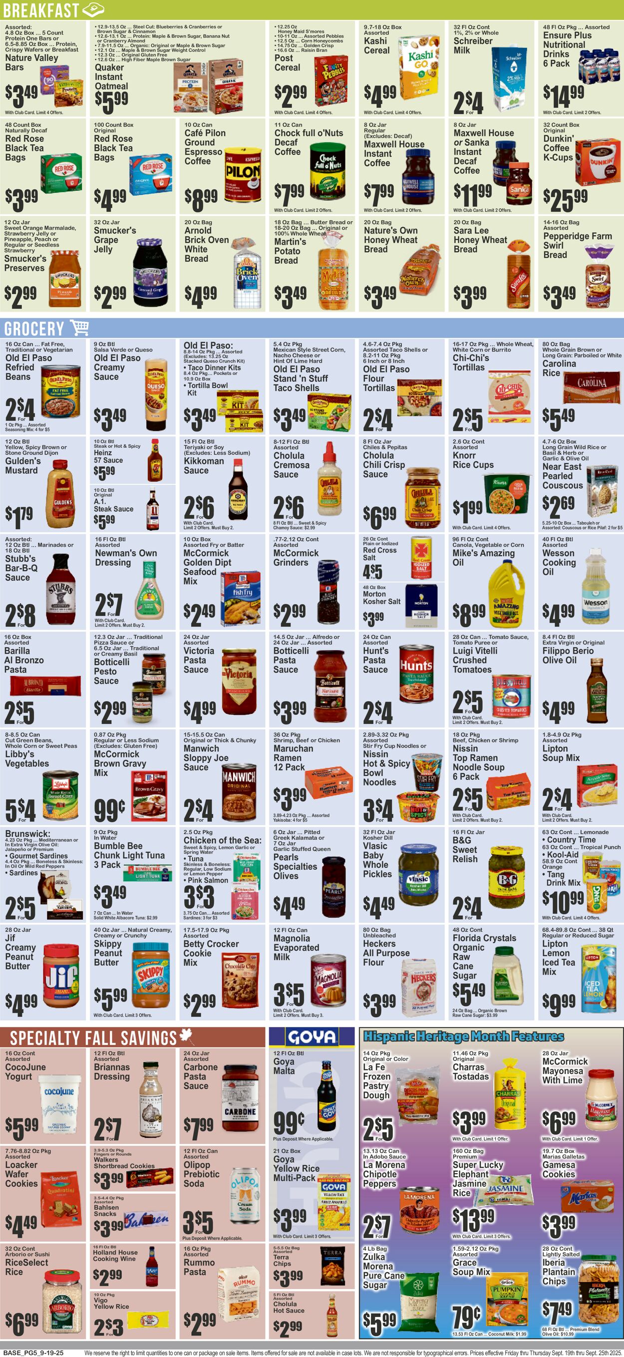 Catalogue Key Food from 09/19/2025