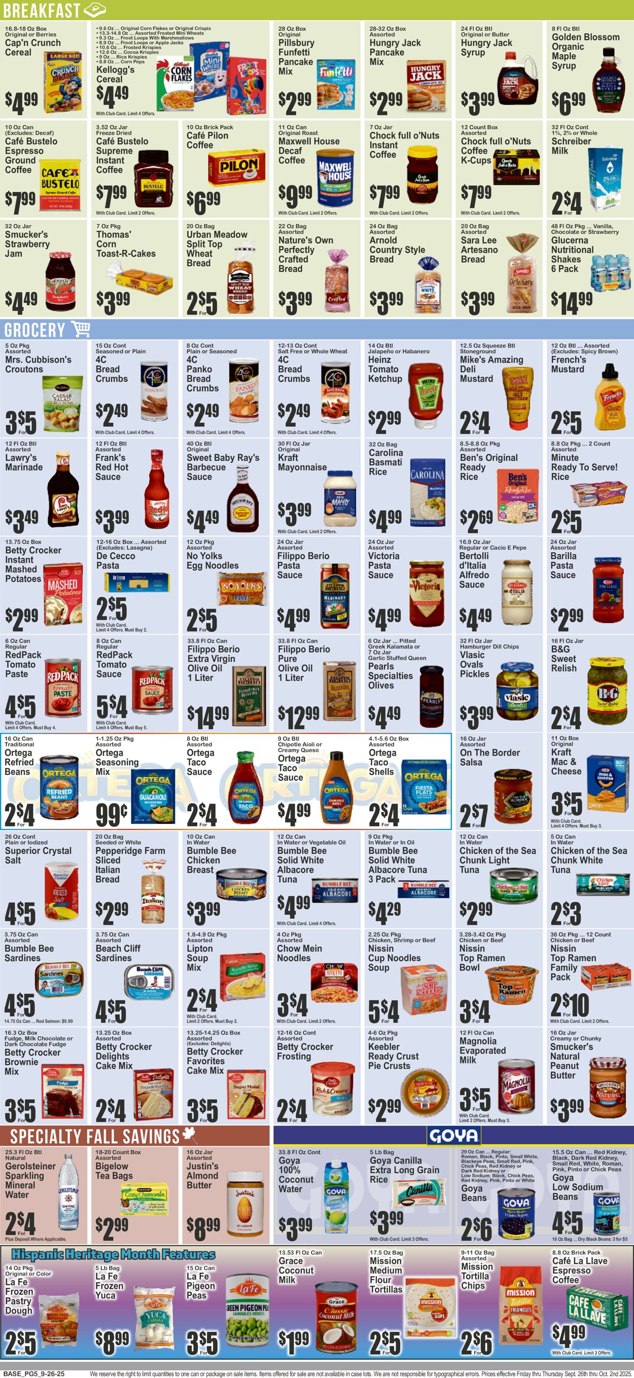 Catalogue Key Food from 09/26/2025