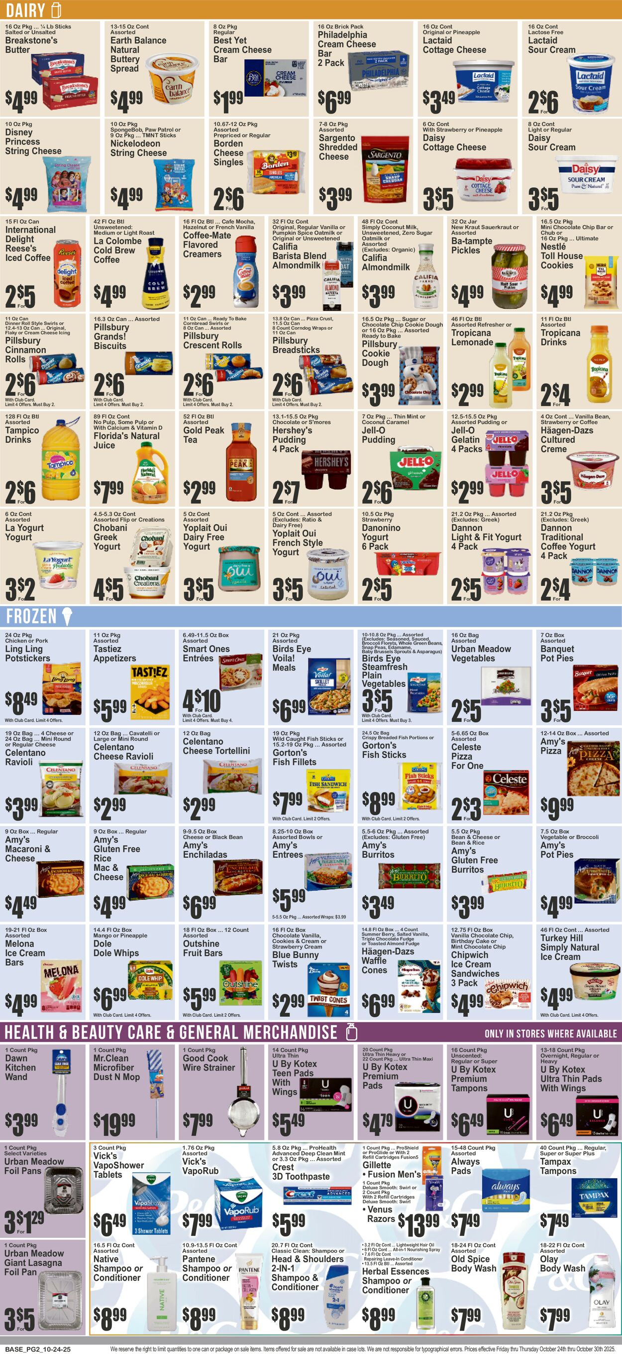 Catalogue Key Food from 10/24/2025