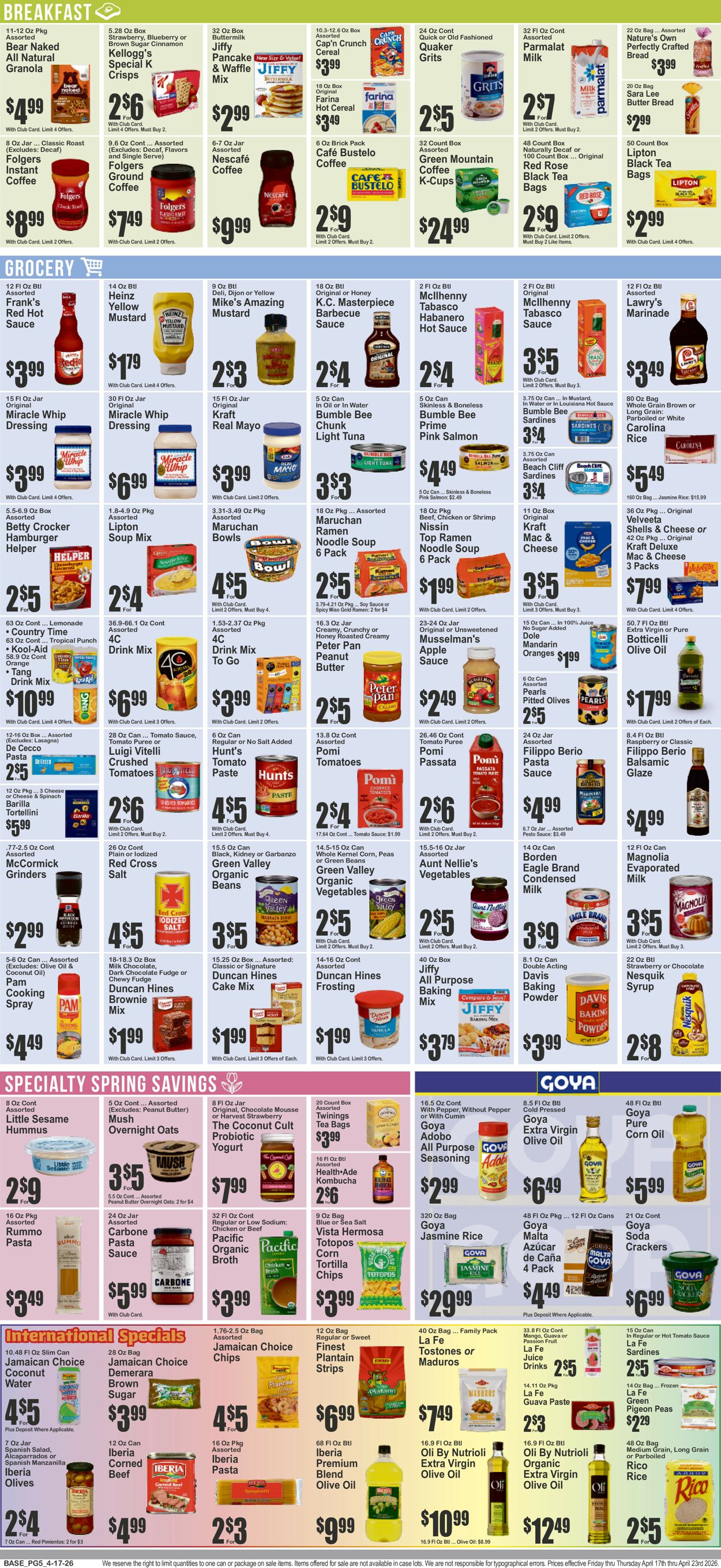 Catalogue Key Food from 04/17/2026