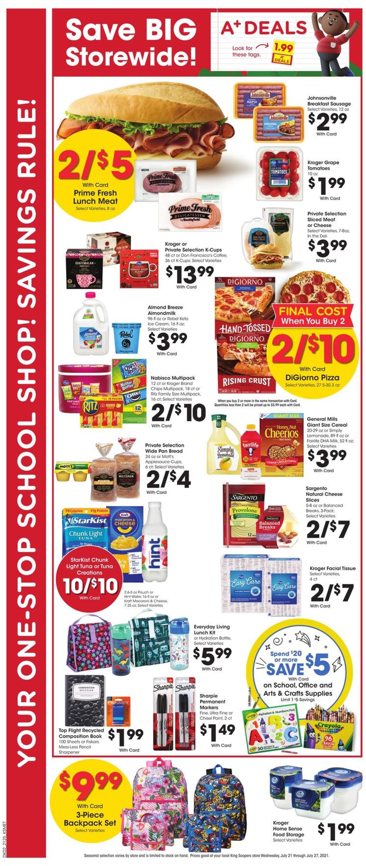 Catalogue King Soopers from 07/21/2021