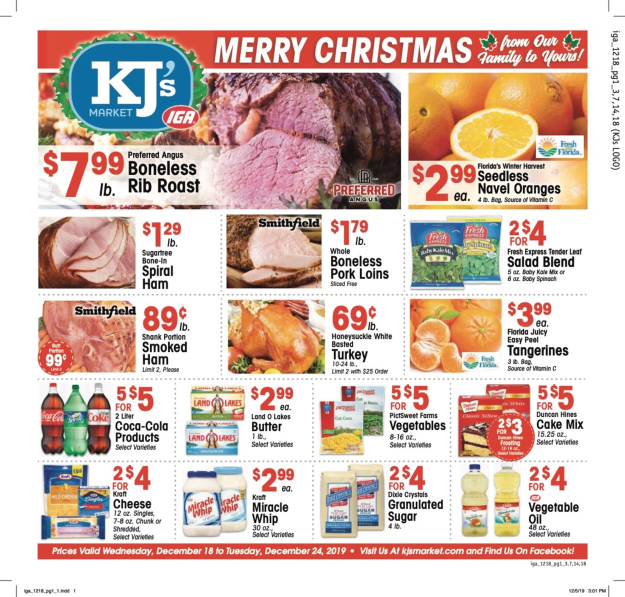 Catalogue KJ´s Market - Christmas Ad 2019 from 12/18/2019