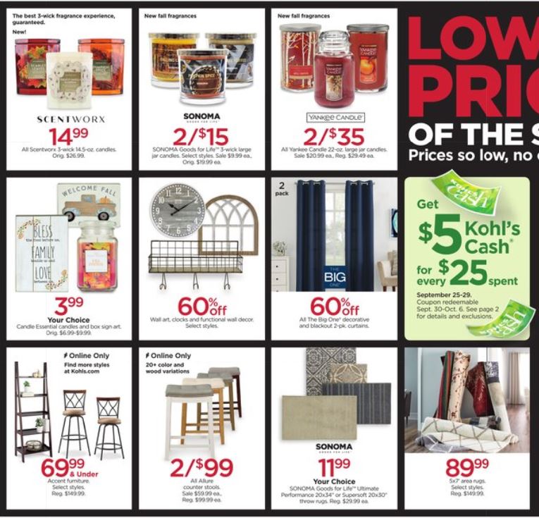 Catalogue Kohl's from 09/25/2019