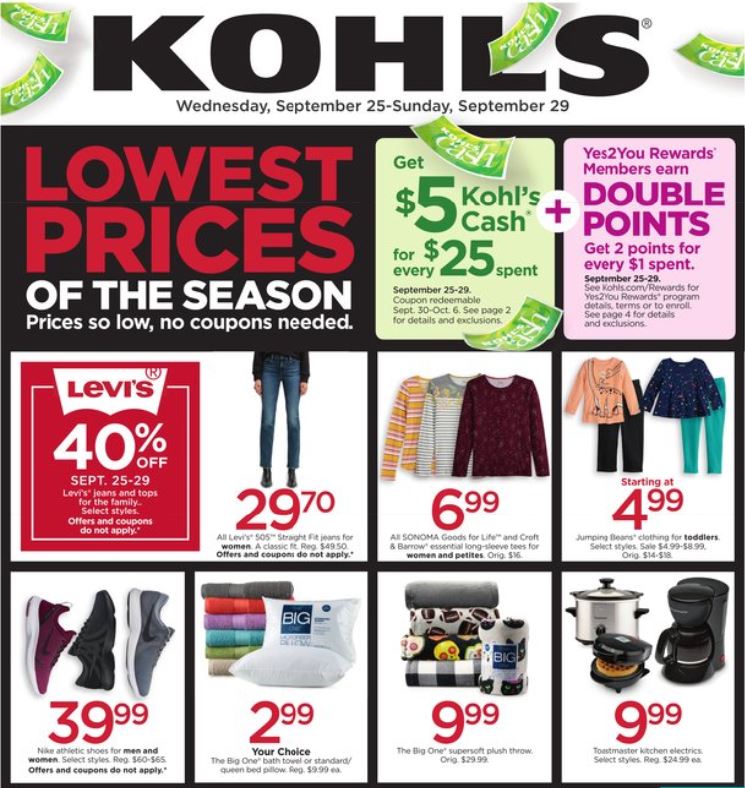 Catalogue Kohl's from 09/25/2019