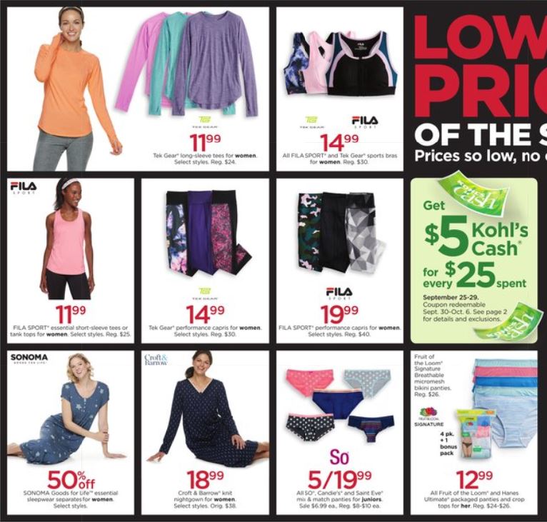 Catalogue Kohl's from 09/25/2019