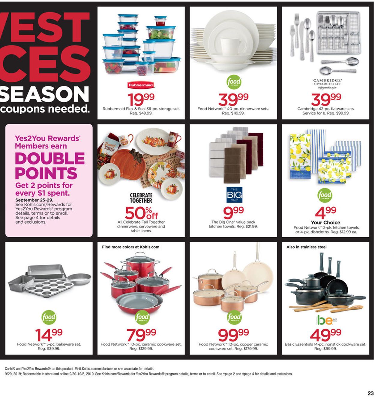 Catalogue Kohl's from 09/25/2019