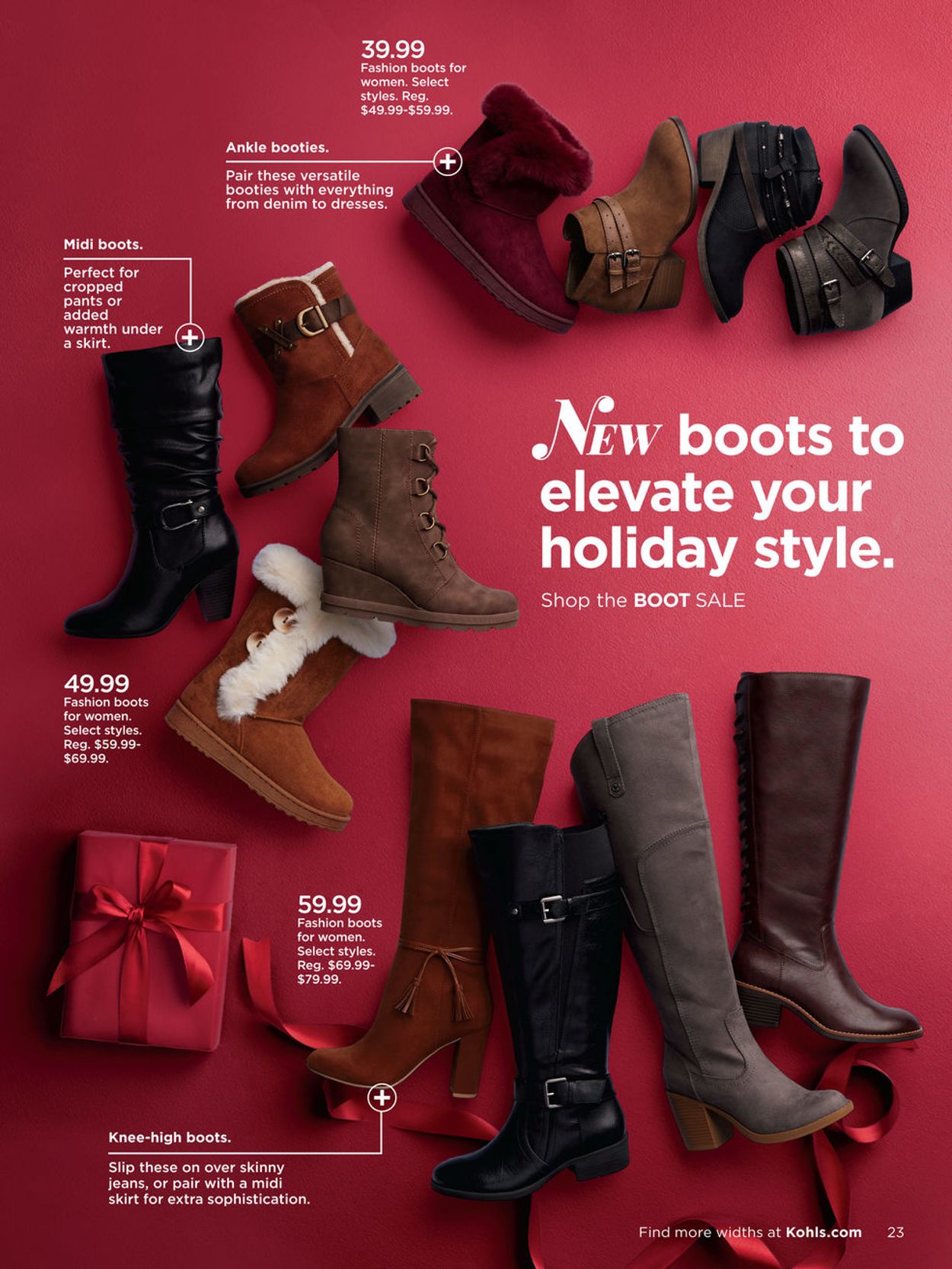 kohls womens fashion boots