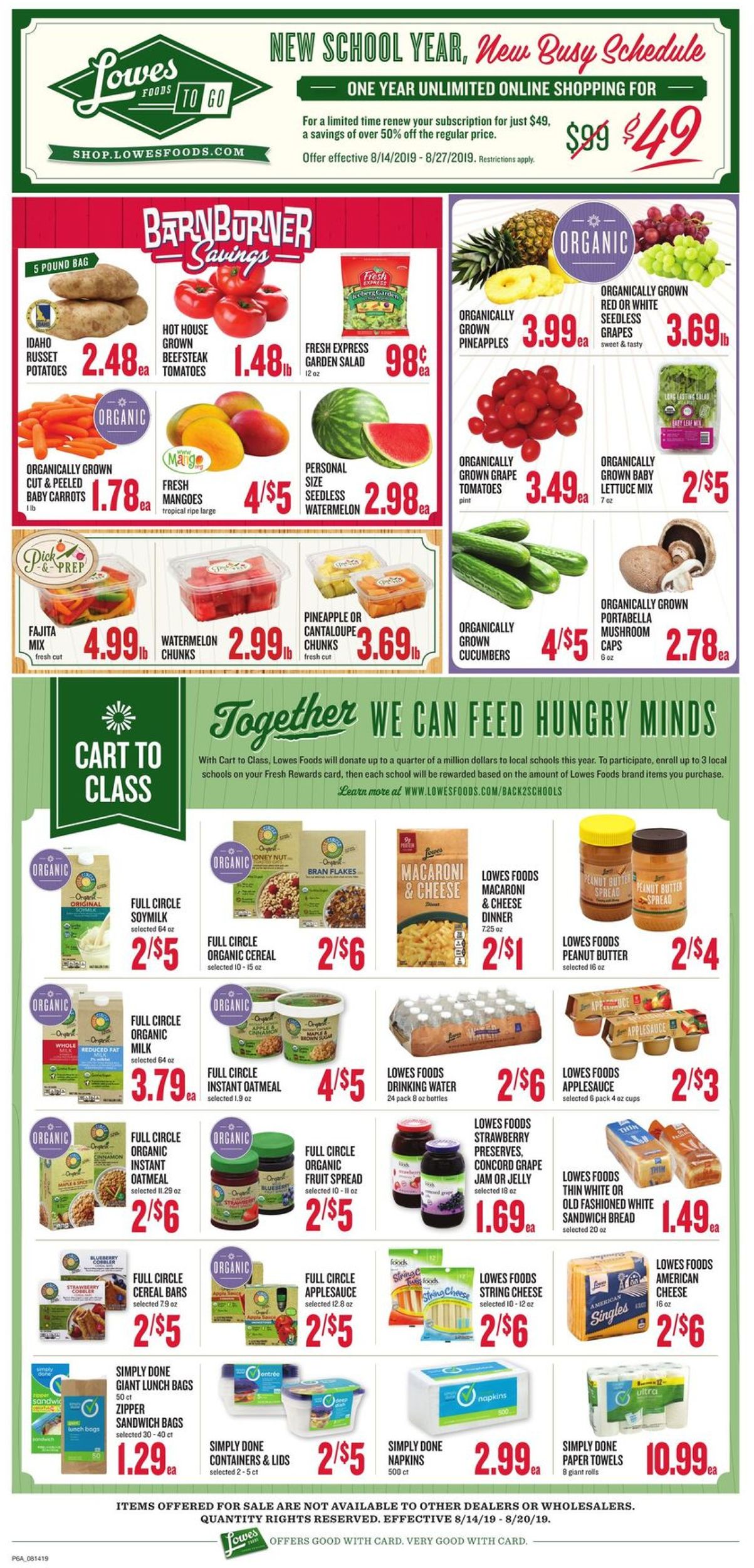 Catalogue Lowes Foods from 08/14/2019