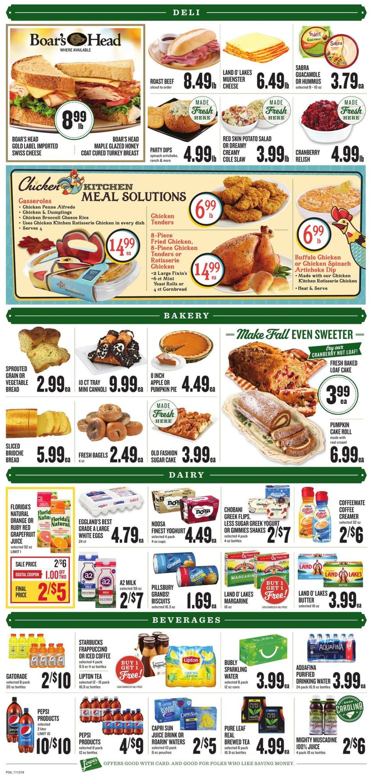 Catalogue Lowes Foods - Holiday Ad 2019 from 11/13/2019