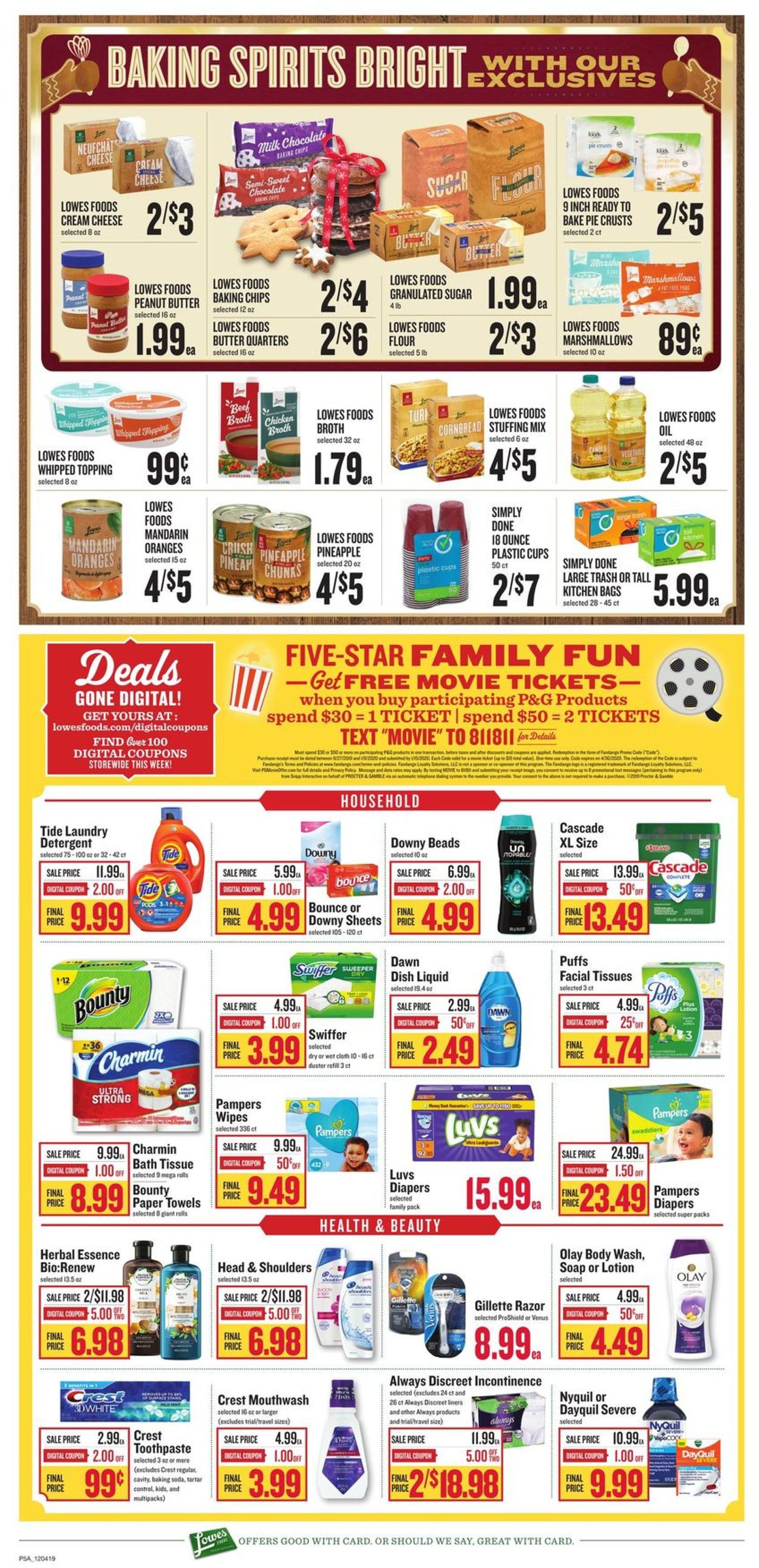 Catalogue Lowes Foods - Holidays Ad 2019 from 12/04/2019