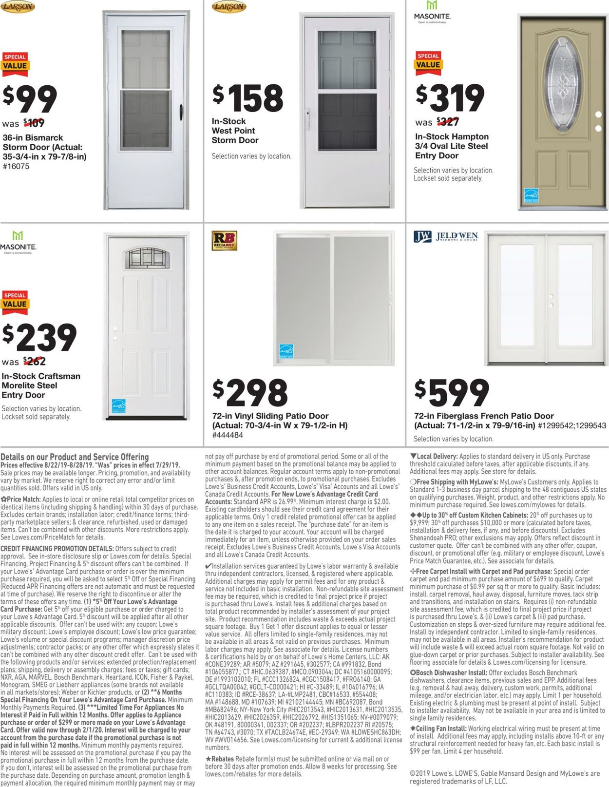 Catalogue Lowe's from 08/22/2019