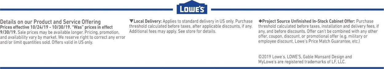 Catalogue Lowe's from 10/24/2019