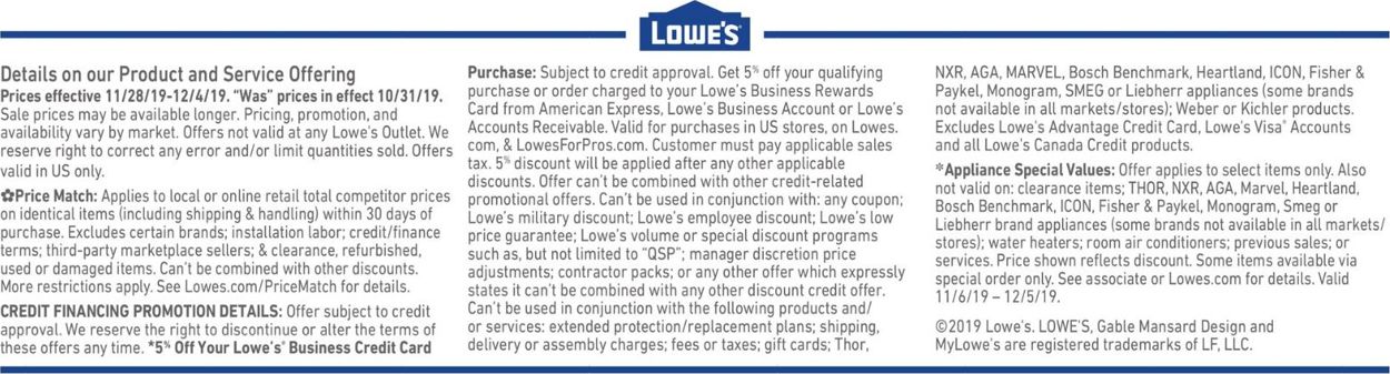Catalogue Lowe's - Black Friday Ad 2019 from 11/27/2019